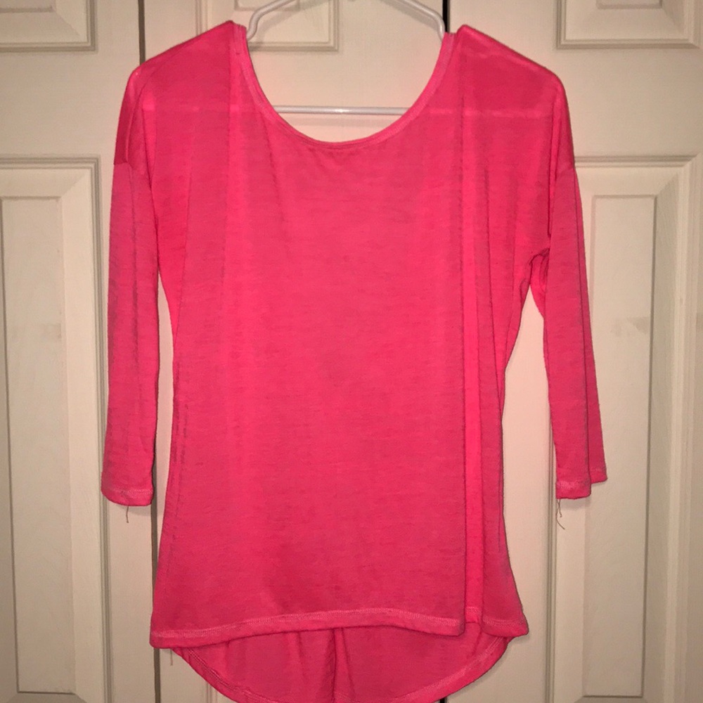 Hot pink three quarter length shirt
